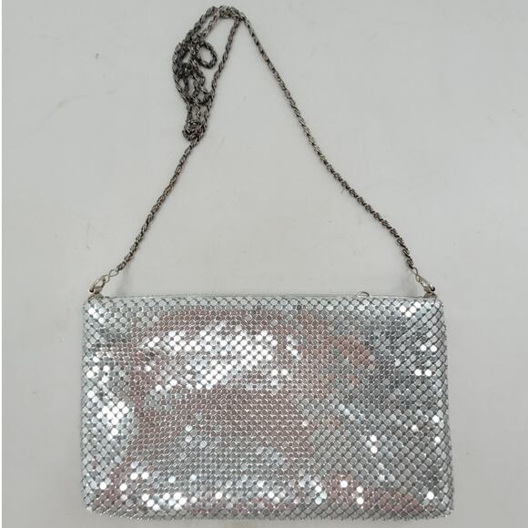 Vintage 70s Silver Chainmail Mesh Crossbody Disco Y2K Party Bag Retro Purse‎ - Picture 5 of 12